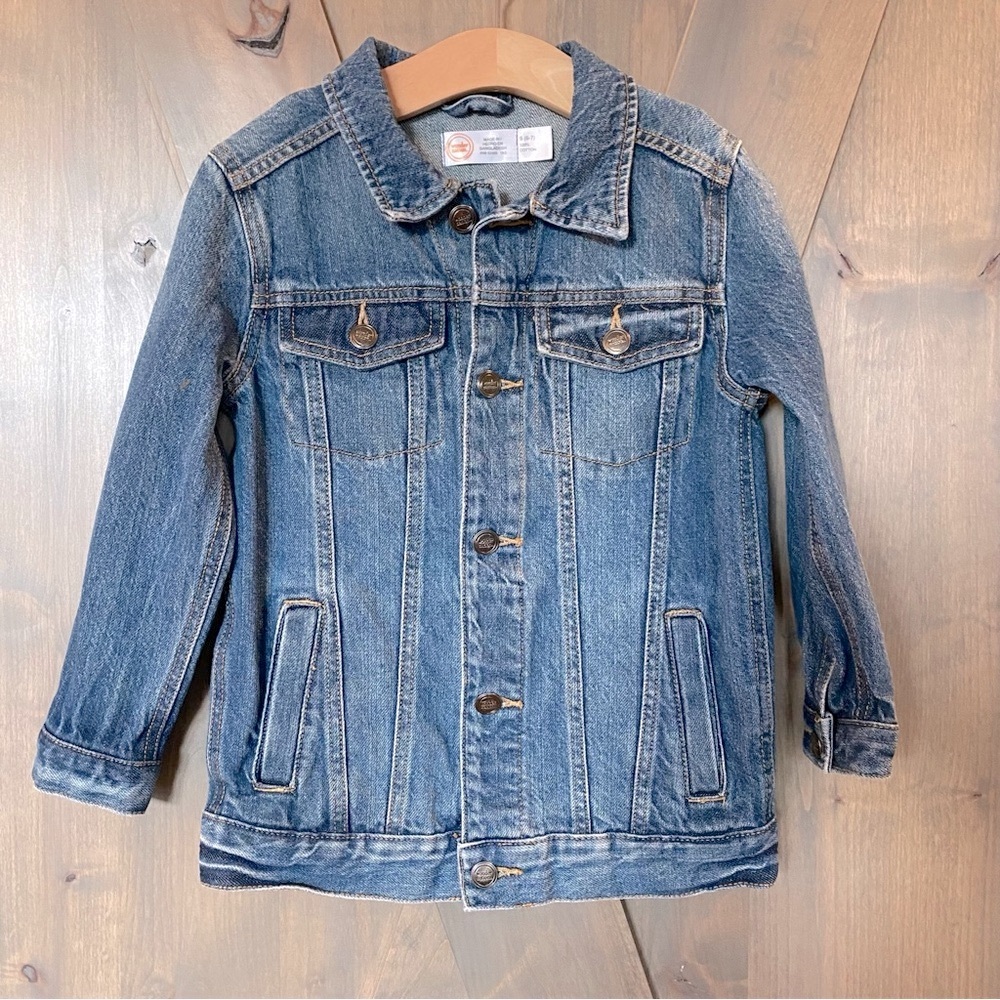 Wonder Nation Denim Jacket Blue Jeans Kid’s Size Small (6-7)